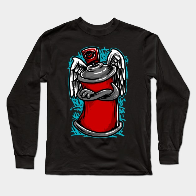 Grafitti Spray Can Long Sleeve T-Shirt by machmigo